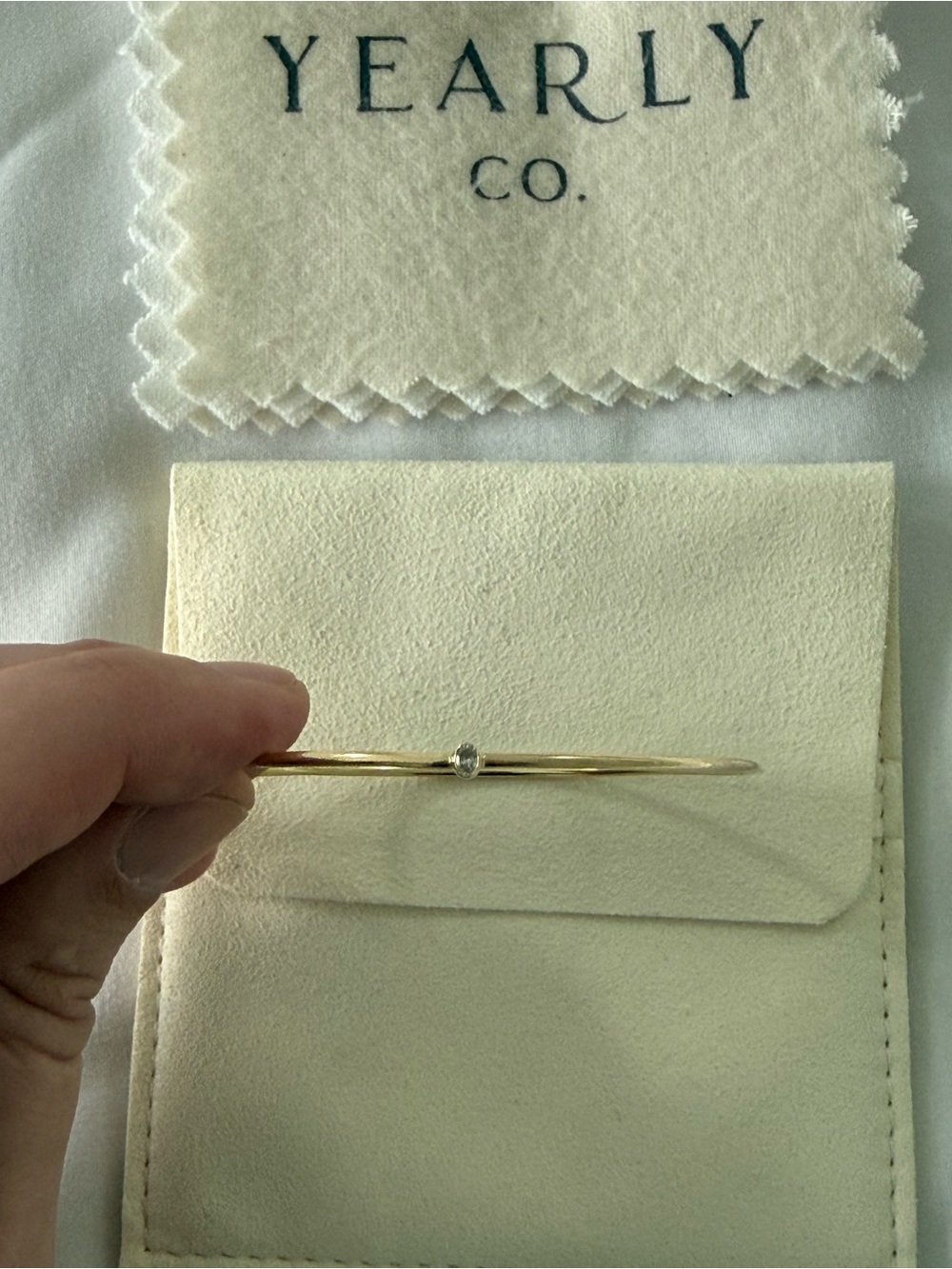 Yearly Co. Heavy Weight Delicate Diamond Bangle: Oval Diamond - Picture 2 of 6